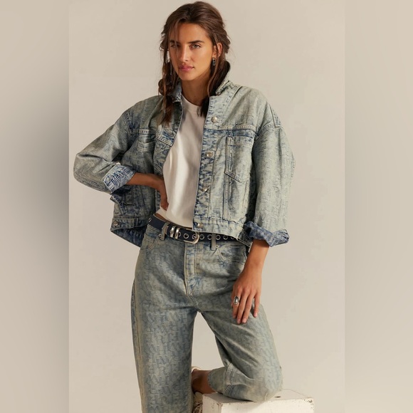 We The Free Jackets & Blazers - NWT We The Free Opal Swing Jacquard Denim Jacket